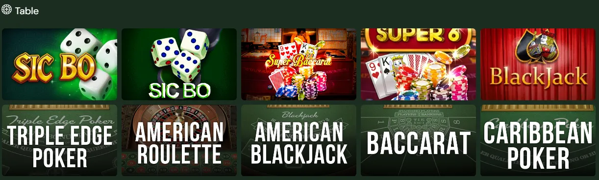 cashbox casino table games